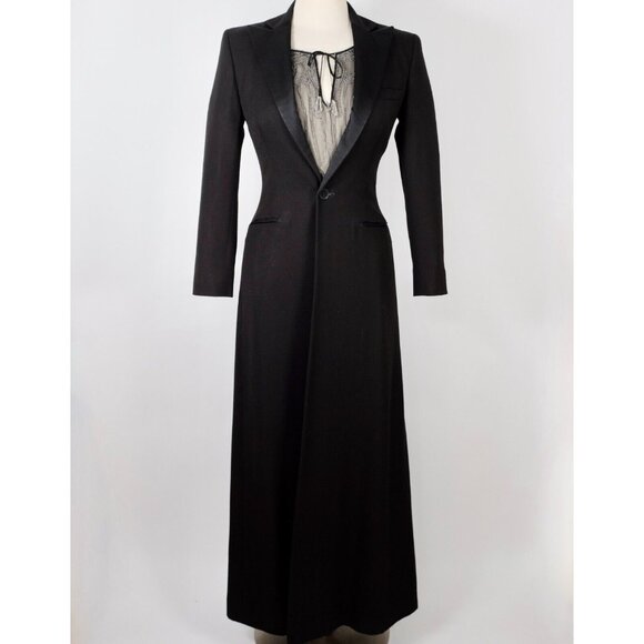Ralph Lauren Purple Label Collection long coat 4 jacket tuxedo black - Picture 10 of 14